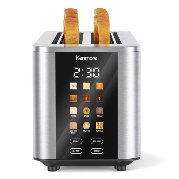 Kenmore 4-slice Digital Long Slot Toaster Touch Control Stainless Steel