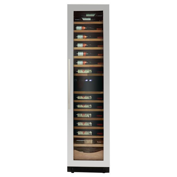 Kenmore Elite 18" 111-Bottle Dual Zone Wine Refrigerator, Built-In or Freestanding Compressor Wine Cooler with Digital Controls, UV Glass Door & Beechwood Shelves