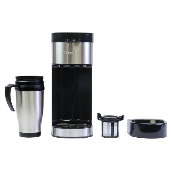 KenmoreSingleServeCoffeeMakerwithStainlessSteelTravelMug2CK-Cup26GroundCoffeeCompatible2CHot26IcedBrewing2C6E2809314ozBrewSizes.jpg