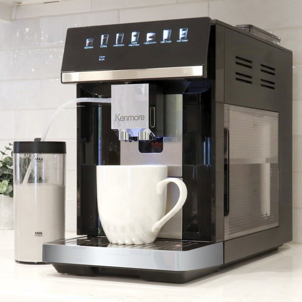 Kenmore Super Automatic Espresso Machine with Dual Cream System Milk Frother & Grinder