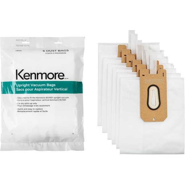 Kenmore UB100 B200 Series Replacement Dust Bags, Pack of 6, for