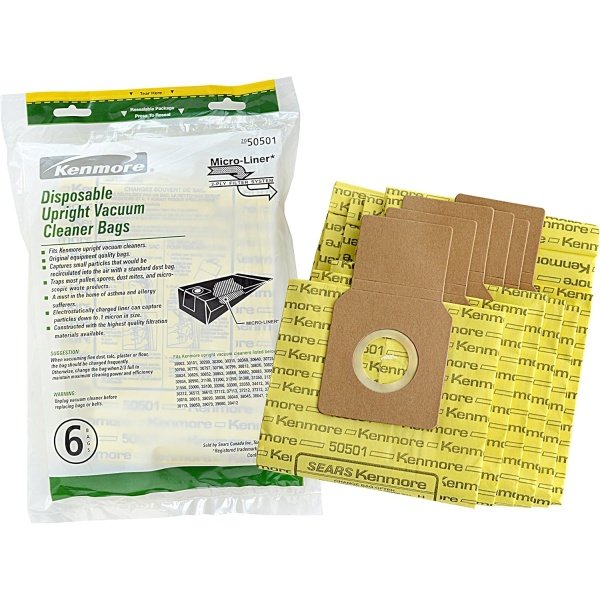 Kenmore 50501 Micro-Lined Vacuum Bags. Genuine Kenmore Upright Vacuum Cleaners